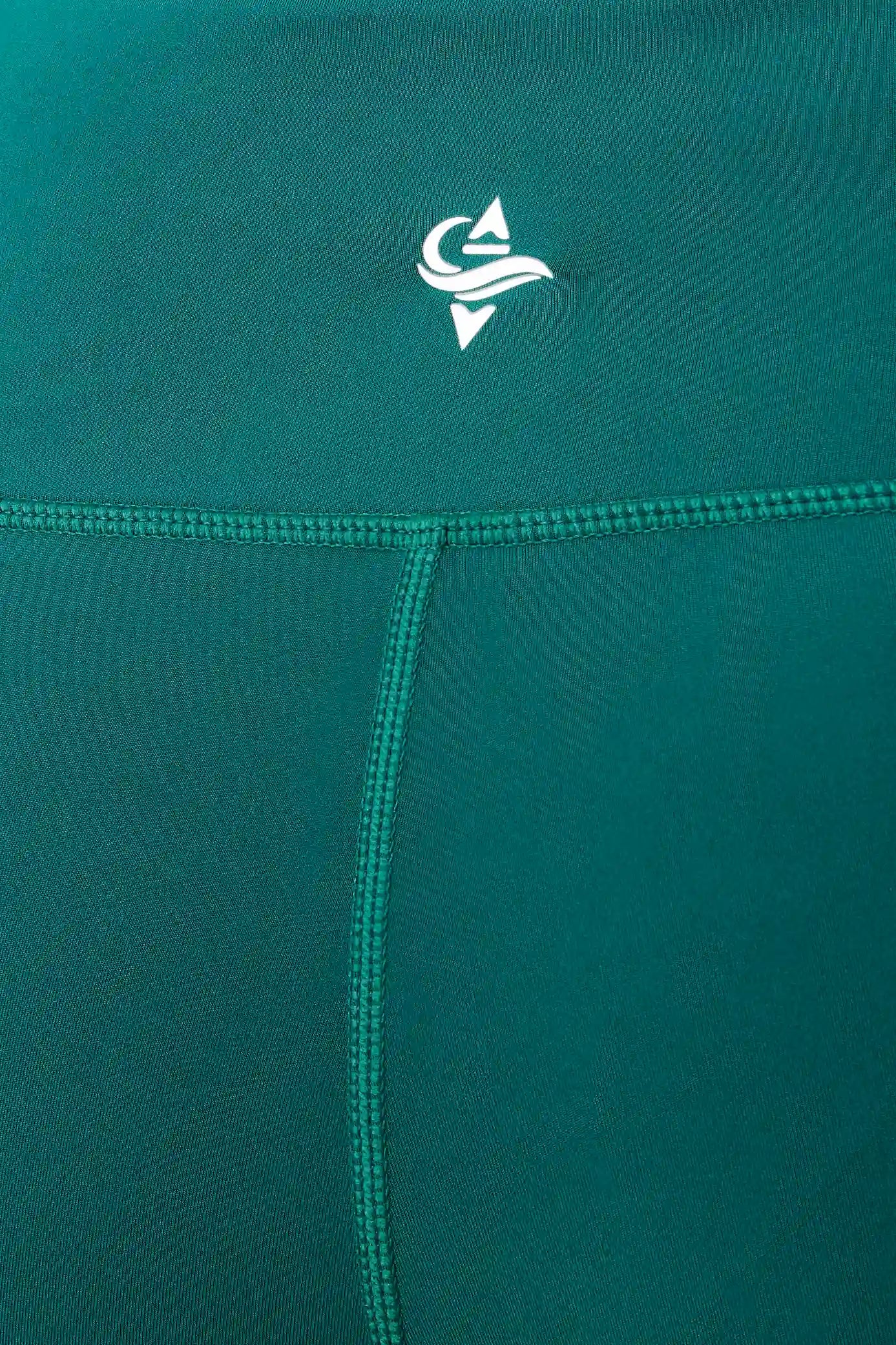 Teal fabric with a white IROW logo on a teal background