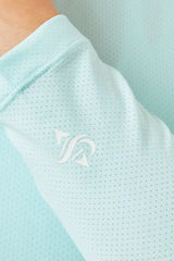 Green long sleeve Aerocool performance crop top for women's rowing and activewear
