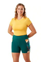 Orange short sleeve Aerocool performance crop top for women's rowing, running, yoga, gym and training